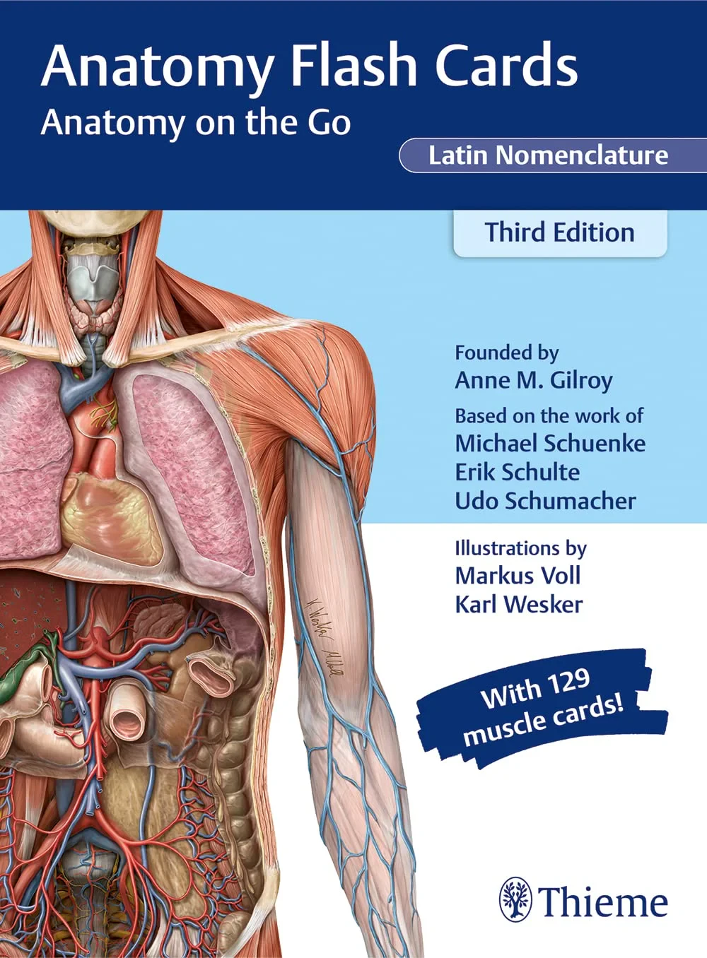 Coperta cărții "Anatomy Flash Cards, Latin Nomenclature: Anatomy on the Go" de Anne M. Gilroy, Karl H. Wesker, Markus Voll
