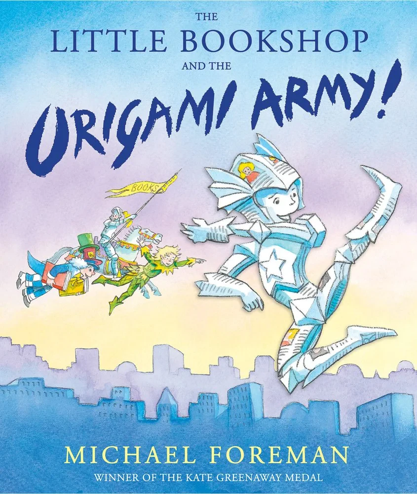 Coperta cărții "The Little Bookshop and the Origami Army " de Michael Foreman