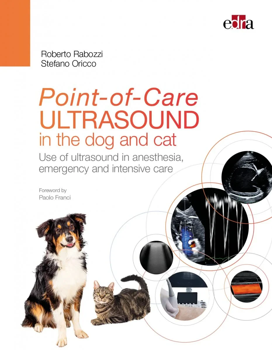 Coperta cărții "Point-of-Care ULTRASOUND in the dog and cat" de Roberto Rabozzi, DVM Stefano Oricco, DVM