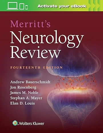Coperta cărții "Merritt’s Neurology Review" de MS, Stephan A. Mayer MD, Elan D. Louis MD, Jon Rosenberg, Andrew Bauerschmidt, JAMES M. NOBLE