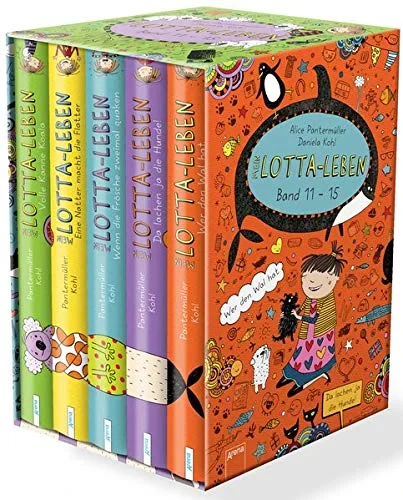 Coperta cărții "Mein Lotta-Leben (11-15): Sonderausgabe, Bd. 11-15 im Schmuckschuber" de Alice Pantermller, Daniela Kohl