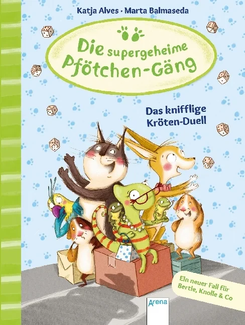 Coperta cărții "Die supergeheime Pfotchen-Gang - Das knifflige Kroten-Duell" de Alves Katja