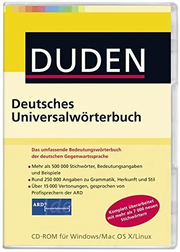 Coperta cărții "Duden - Deutsches Universalwörterbuch (1Cédérom) " de Duden Verlag