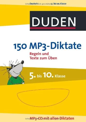 Coperta cărții "Duden - 150 MP3-Diktate, 5. bis 10. Klasse, m. MP3-CD" de Duden