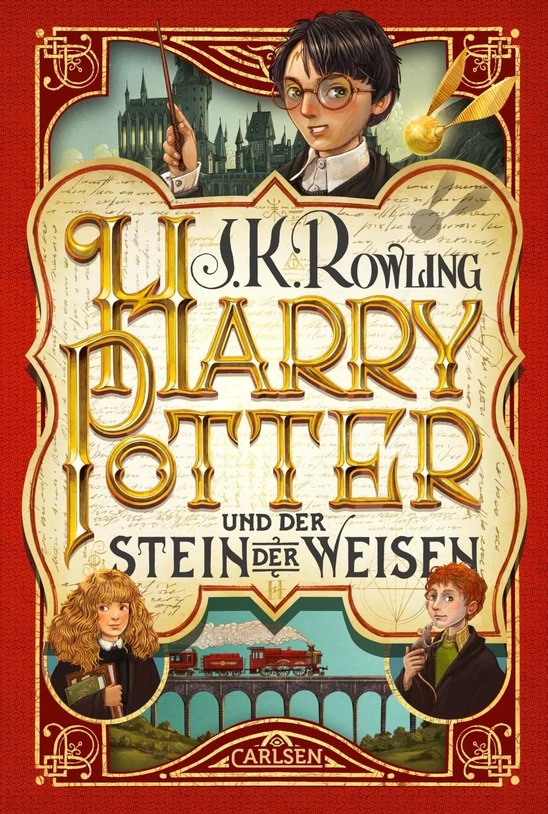 Coperta cărții "Harry Potter und der Stein der Weisen" de J.K. Rowling