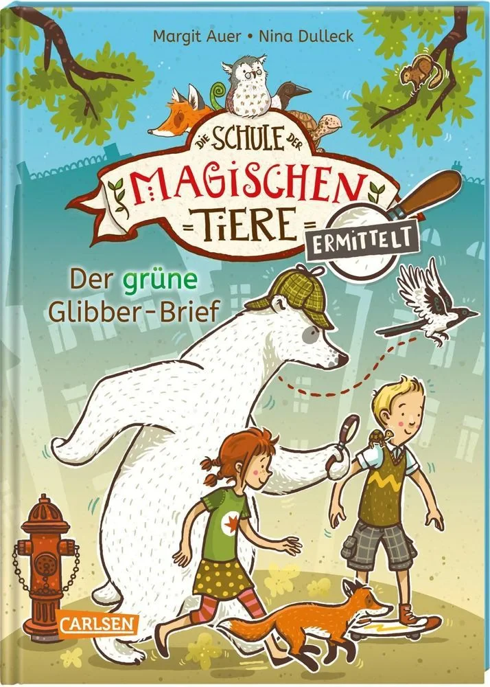 Coperta cărții "Die Schule der magischen Tiere ermittelt: Der grune Glibber-Brief" de Auer Margit