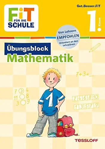 Coperta cărții "Fit für die Schule: Übungsblock Mathematik 1. Klasse" de Werner Zenker, Franziska Harvey