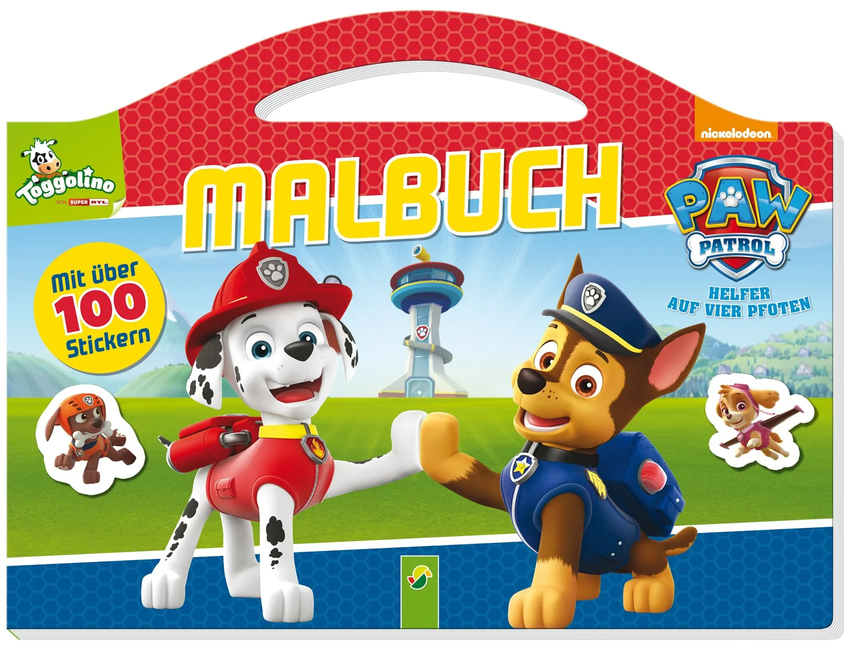 Coperta cărții "PAW Patrol Malbuch: Mit über 100 Stickern" de Schwager Und Steinlein