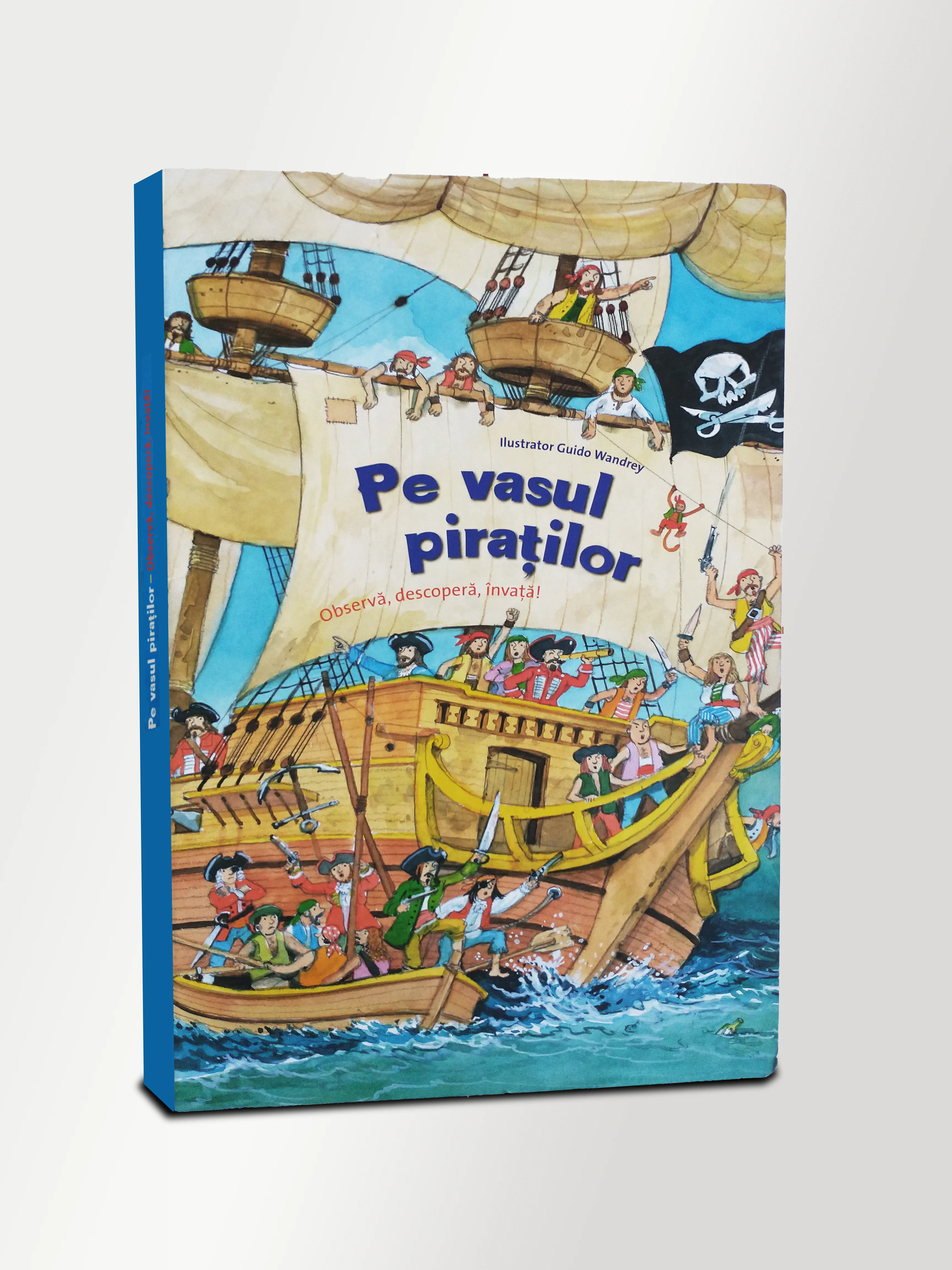 Coperta cărții "Pe vasul piratilor  Observa, descopera, invata!" de Guido Wandrey