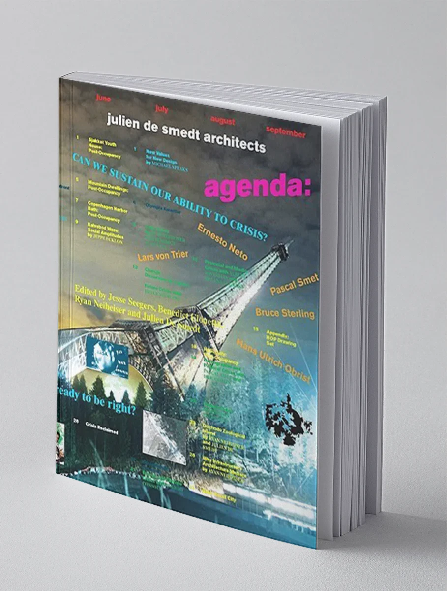 Coperta cărții "Agenda. JDS Architects. Can We Sustain Our Ability to Crisis?" de Julien De Smedt, Architects, Benedict Clouette, Jesse Seegers