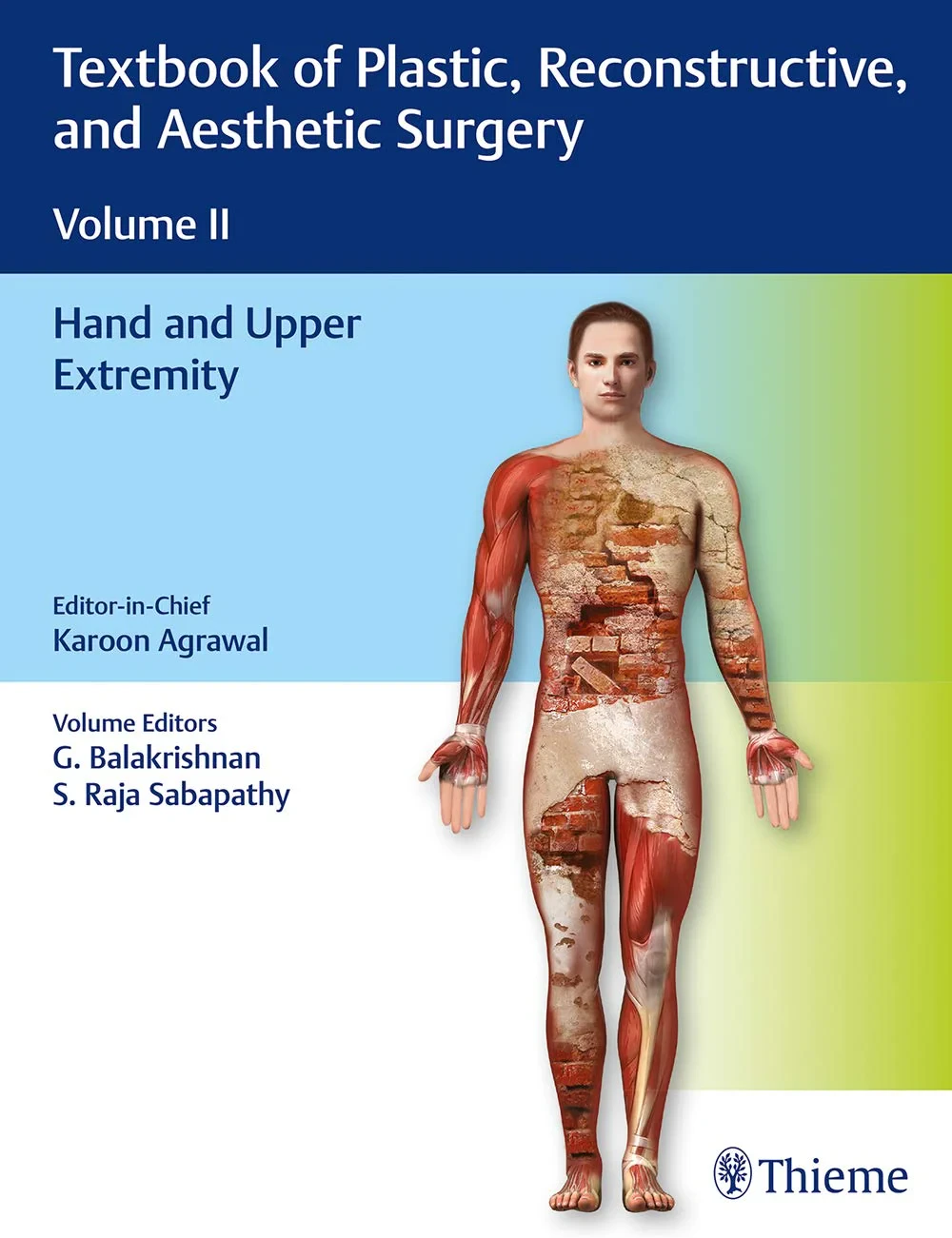 Coperta cărții "Textbook of Plastic, Reconstructive and Aesthetic Surgery (Vol. 2): Hand and Upper Extremity " de Karoon Agrawal