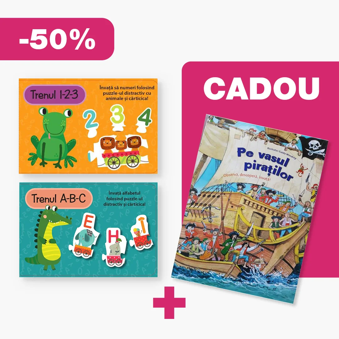 Coperta cărții "Pachet Trenul A-B-C+Trenul 1-2-3" de Louise Buckens