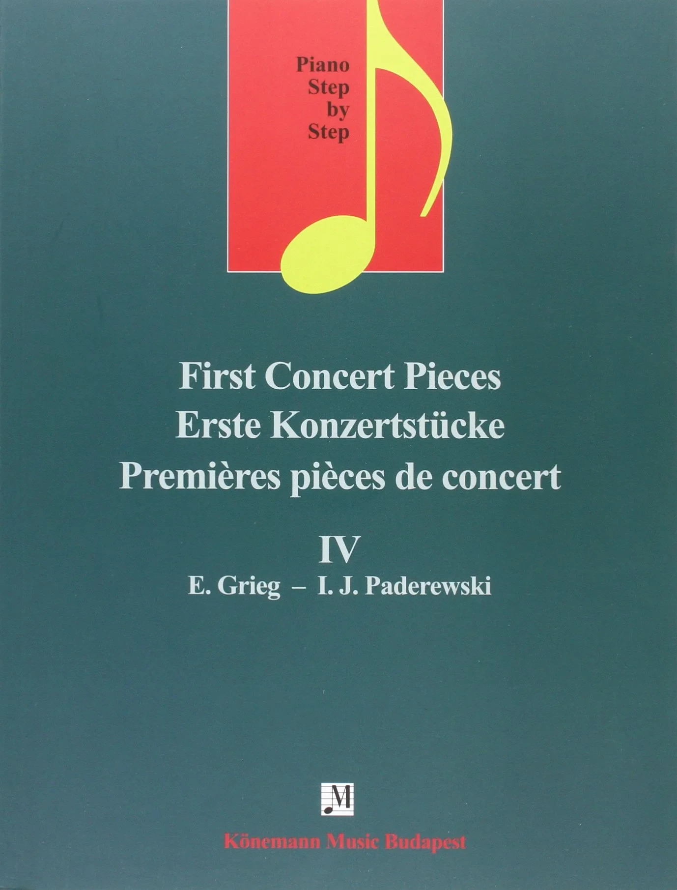 Coperta cărții "Erste Konzertstücke IV" de E.Grieg-I.J.Paderewsky