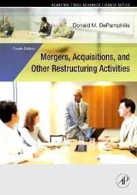 Mergers, Acquisitions, and Other Restructuring Act...