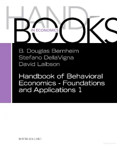 Handbook of Behavioral Economics - Foundations and...